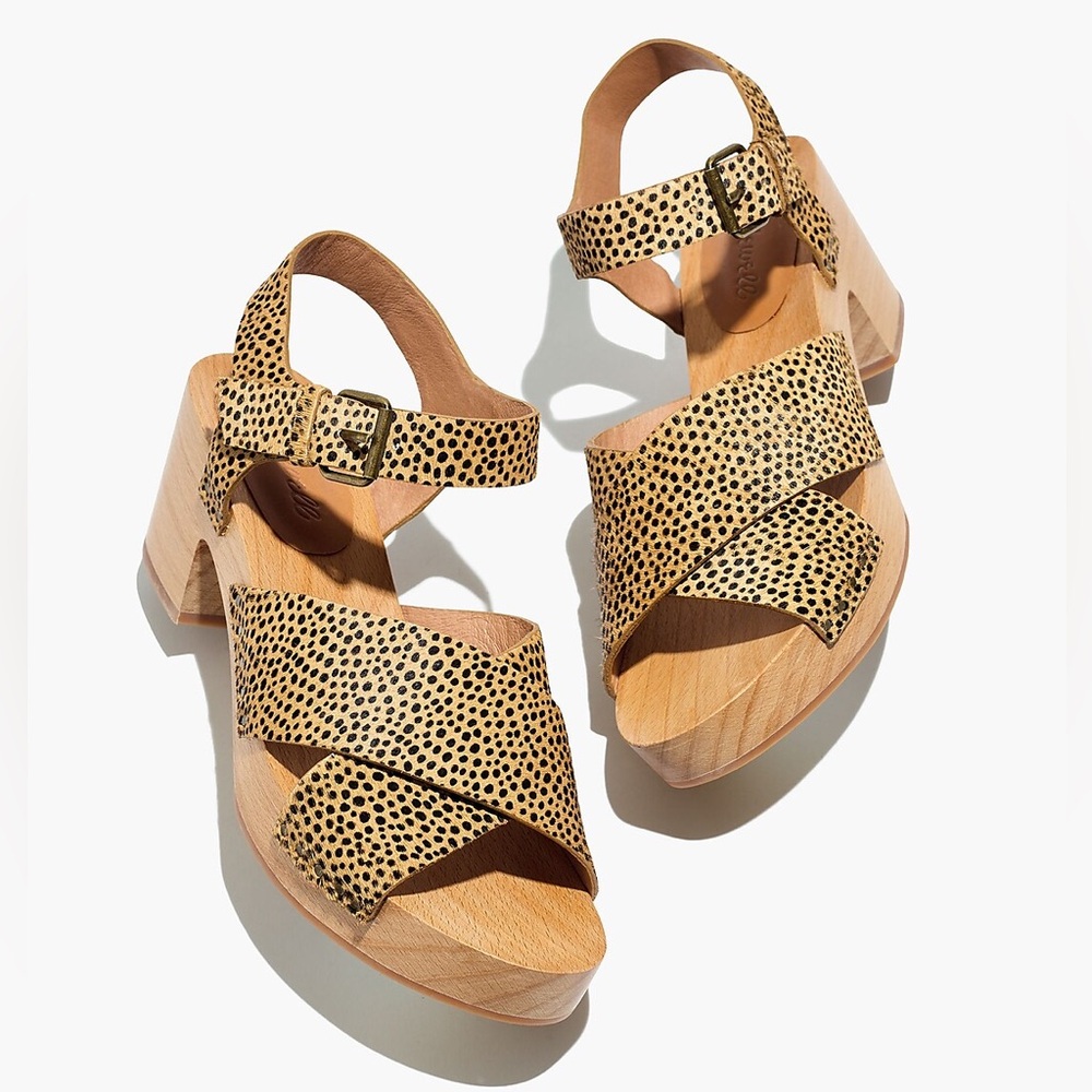 NWOT | Madewell | The Johanna Crisscross Clog Sandal in Spotted Calf Hair